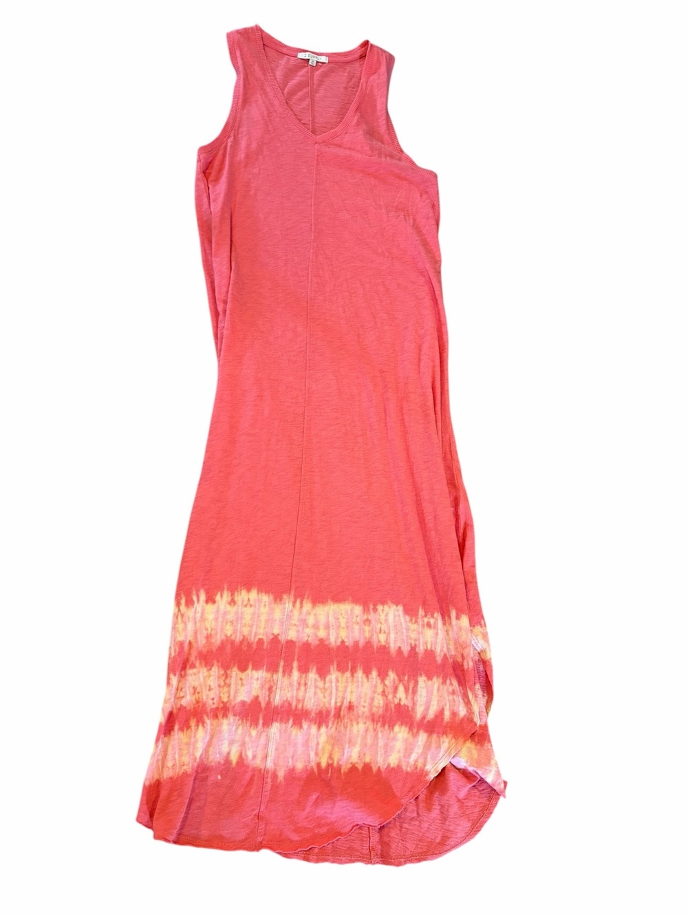 Z SUPPLY 100% Cotton Pink Coral Sleeveless Tie Dye Hem Midi Dress